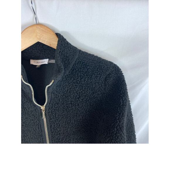 Calvin Klein Fuzzy Zip Up Sweater Jacket Size Small - Picture 4 of 6